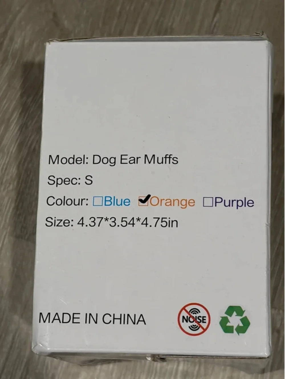Dog Ear Muffs Orange Size Small